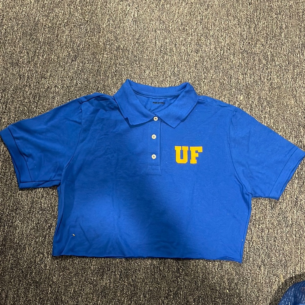 University of Florida Gators Cropped Collared Tee Shirt, Custom Made Size Small